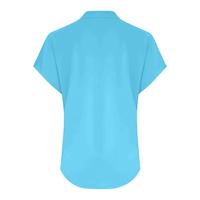 Pull tricoté décontracté à col rond et boutons pour femme, grande taille, anti-plis, anti-boulochage, 200g, avec logo brodé et tie-dye, manches courtes