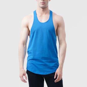 เสื้อกล้ามคอกลมสีน้ำเงินสำหรับผู้ชาย แบบลำลอง ถักทอ สีพื้น ระบายอากาศได้ดี กระชับพอดีตัว - Product Image 6