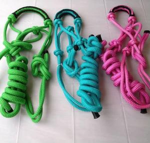 Nylon-Seil Pferdehalfter mit Rosa und Lila Geflochtenem Kopfstück SADAF SADDLERY SS-LRH-044 Komfortabel zum Reiten - Product Image 1