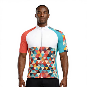 เสื้อเจอร์ซีย์ปั่นจักรยานแบบมีรูระบายอากาศ พิมพ์ลายชื่อทีมด้วยเทคนิคฮีททรานเฟอร์ ดีไซน์ล่าสุด ชุดกีฬาสำหรับมืออาชีพ ผลิตจากโพลีเอสเตอร์ 100% - Product Image 1