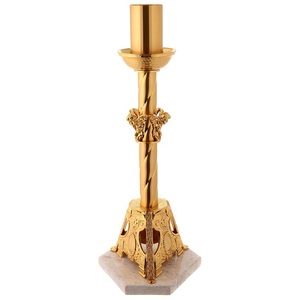 Support à bougies en laiton moderne, finition dorée, design classique, porte-bougie à colonne en cristal, chandelier utilisé dans les églises et à la maison, haute qualité - Product Image 3
