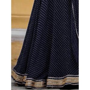 Lehenga choli สีดำพิมพ์ลาย Georgette สวยงาม - Product Image 2