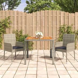 Modular <b>Grey</b> Pe Rattan Garden Dining Set 2 Seater Steel <b>Frame</b> Contemporary Outdoor Furniture - Product Image 3