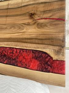 Cabecero con Diseño de Río de Resina Epoxi, Hecho a Mano, Moderno, Rústico, Artístico, Mueble de Dormitorio con Técnica de Curado por Calor - Product Image 6