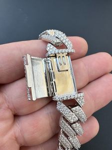 <b>Iced</b> <b>Out</b> Moissanite Diamond 925 Silver Cuban Link Bracelet Heavy <b>Chain</b> Style Hip Hop Statement Bracelet For Men Women - Product Image 5