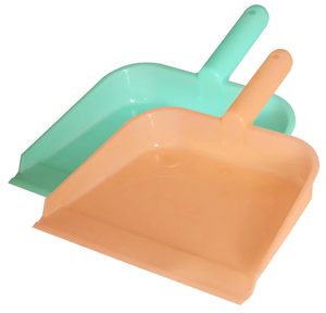 Balayette en plastique de 10 pouces, verte et rose clair - Product Image 1
