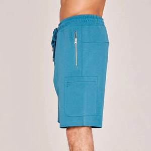 Conjunto de Dos Piezas Casual de Verano para Hombre, Color Gris Claro, Tejido 100% Algodón, Transpirable, Ecológico, Diseño Sólido con Bolsillos sin Costuras - Product Image 5