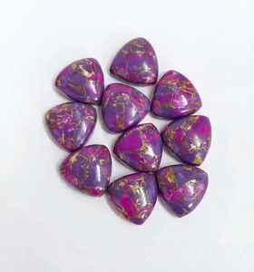 Cabochon en forme de trion de cuivre turquoise violet, pierre précieuse en vrac pour la fabrication de bijoux - Product Image 1