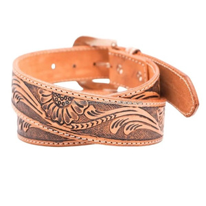 Ceinture en cuir de vachette véritable, artisanale, pour homme, avec logo personnalisé, ceinture d'équitation de luxe, style vintage. - Product Image 6