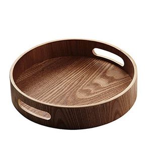 Bandeja de madera para servir con diseño elegante y asas resistentes, perfecta para servir desayuno, café, bocadillos, decoración para el hogar y la cocina. - Product Image 3