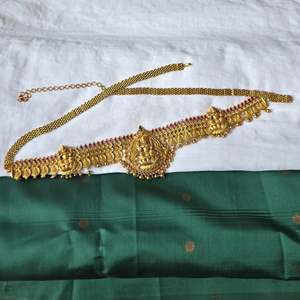 Antique Gold Plated Rhinestone Crystal Bridal Hip Chain - Product Image 1