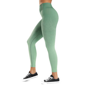 Leggings de Yoga de Cintura Alta, Color Verde Salvia, Sin Costuras, Compresivos, para Gimnasio, de Spandex/Nailon, Transpirables, de Secado Rápido, Ligeros, Talla Grande - Product Image 4
