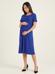 Vestido de Maternidad Bmama Modal de Manga Corta, Ropa de Lactancia Informal para Embarazo y Posparto, Venta al Por Mayor - Product Image 4