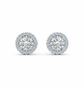 Pendientes de Diamantes Redondos para Mujer, Diamantes Cultivados en Laboratorio - Product Image 1