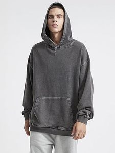 KEEPSHOWING Sweats à capuche oversize vintage pour hommes, pulls délavés à l'acide pour couples, streetwear - Product Image 4