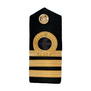 OEM 2 Ouro Grosso Francês Braid Stripes Curl Ring Shoulder Board Atacado Master Deck Oficial Epaulette Curl 4 Bares