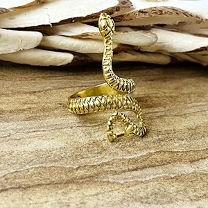 Anillo de Serpiente de Diseño Moderno, Joyería Boho de Latón para Mujer, Chapado en Oro de 18k, Anillo de Serpiente Punk para Venta al por Mayor/OEM/ODM - Product Image 4