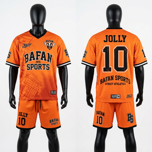 Premium 180 GSM polyester football jersey and shorts <b>set</b> green breathable sublimation custom logo logo for men's <b>set</b> - Product Image 3