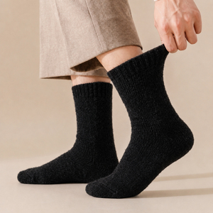 Men's Solid Wool Crew <b>Socks</b> <b>Thick</b> Knitted <b>Winter</b> Thermal Everyday Wear - Product Image 1
