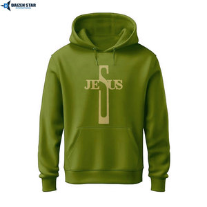 Sweat-shirt à capuche vert pour homme DAIZEN STAR, en polaire polyester, décontracté, coupe classique, avec poche avant, grande taille - Product Image 3