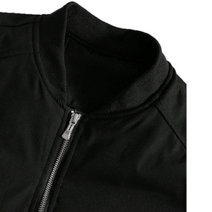 Blouson bomber noir pour homme, coupe-vent, fermeture éclair sur le devant, col montant, coupe classique, en polyester, pour l'automne, vestes pour homme - Product Image 5