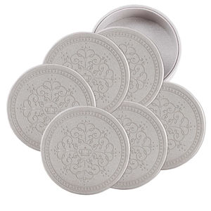 Juego de 6 Posavasos de Cuero con Soporte, Posavasos Redondos de Cuero Sintético de Primera Calidad para Mesa de Centro, Hogar, Bar, Restaurante - Product Image 2