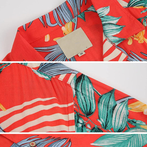 Camisa Hawaiana para Hombre, Manga Corta, Cuello Camisero, Tela Twill, Protección UV, Informal, para Vacaciones en la Playa, Ropa de Verano - Product Image 5
