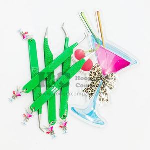 แหนบสแตนเลสอย่างดี ทนทาน ผ่านการทดสอบด้วยมือ แหนบต่อขนตาทรงแก้วมาร์ตินี่ พร้อมที่วางขนตาแบบแขวน สำหรับขนตาแบบแบนและขนตาแบบมิงค์ - Product Image 6