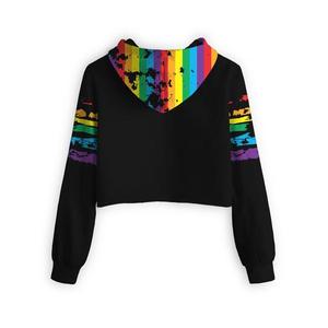 Sweat-shirt à capuche dégradé pour femme, manches régulières, tricoté 100% polyester, streetwear d'automne, impression par sublimation - Product Image 6