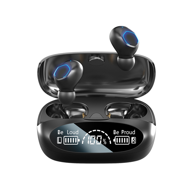 TWS Wireless Earbuds 5.3 ENC Noise Cancelling LED Display Waterproof Ergonomic in Ear Stereo Sound Headphones
