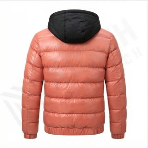 Men's Winter Coats Solid Color Parkas Puffer <b>Jackets</b> With Bubble <b>Padded</b> Cotton And <b>Waterproof</b> Hood Canvas Fabric Warm Black Mens - Product Image 3