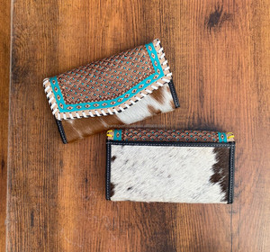 Cartera tallada a mano para mujer, funda de teléfono elegante, multiusos, carteras de piel de leopardo occidental, novedad - Product Image 5