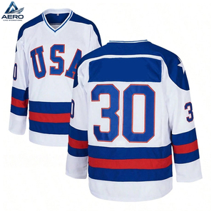Jersey de Hockey sobre Hielo 2026 de la Mejor Calidad, Color Blanco, Bordado, Deportivo, de Manga Larga para Adultos, 100% Poliéster - Product Image 1