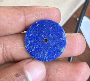 Cadran de montre plat en lapis-lazuli bleu naturel 28,5 mm, accessoires de montre en pierres précieuses d'excellente qualité, trou central de 2 mm, sans perçage - Product Image 5