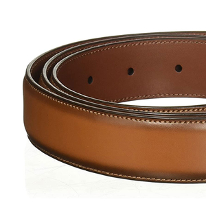 Cinturón de Cuero Vacuno Marrón Casual para Hombre, Hebilla Cuadrada de Acero, Dimensiones Personalizables, Diseño Sólido, Moldeado en una Sola Pieza - Product Image 4