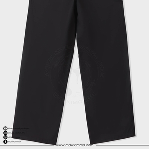 Pantalon formel plissé noir pour homme, taille haute, coupe droite, tissé, poids moyen, fermeture boutonnée, style pantalon unisexe - Product Image 6