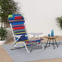 Chaise de plage pliante Huy Gia ADV-B1 à 4 positions avec suspension à lacets, en acier inoxydable et tissu Oxford, design moderne, multicolore, pour l'extérieur