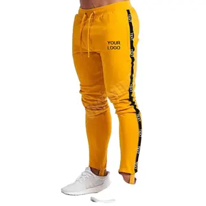 Hotsale spor erkek Joggers pantolon rahat vücut geliştirme siyah pantolon spor basketbol/futbol gücü eğitim eşofman altı