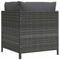 Graues Polyrattan-Eckgartensofa mit Kissen Gartenmöbel Zeitgenössisches Design