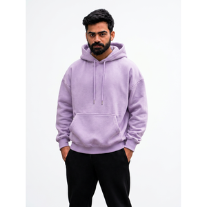 Sweat-shirt à capuche en molleton vert menthe pour homme, coupe classique, couleur unie, pull décontracté avec cordon de serrage et poche, idéal pour l'automne - Product Image 5