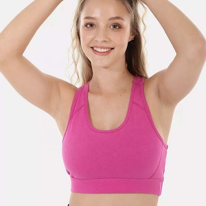 PIHA SPORTS Women's Plus Size Padded Sports <b>Bra</b> <b>Removable</b> Chest <b>Pad</b> Lightweight Breathable Support for Yoga Gym-Racerback U-Neck - Product Image 1
