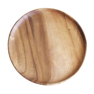 Assiettes de mariage rondes en bois modernes avec gravure, design écologique et jetable - Product Image 2