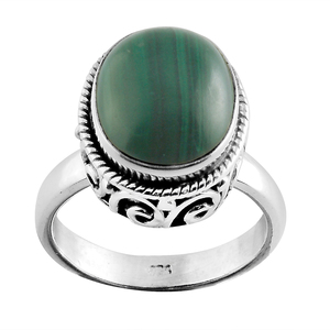 Rings Wholesale Handmade green malachite 925 Silver Jewelry Rings high energy yoga meditation spiritual balance ring - Product Image 1