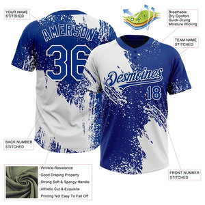 Maillot de baseball patriotique personnalisé unisexe à manches courtes, col boutonné, rayures et étoiles, nom et numéro de l'équipe, maillot de softball - Product Image 6