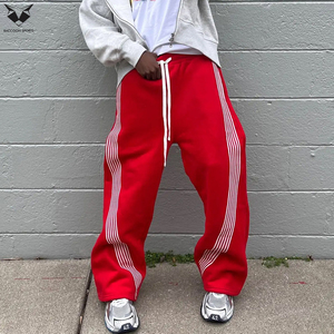 Trackpants Stripes Oversized Baggy Jogger <b>Flared</b> Track Pants Best Quality Men's Curved Striped Straight Knit <b>Sweatpants</b> - Product Image 3