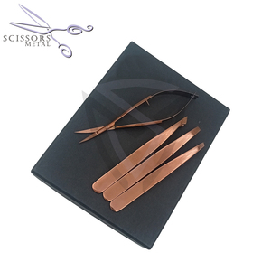 CISEAUX EN MÉTAL – Ciseaux à ressort en acier inoxydable durable, couleur or rose, pour la coupe et le façonnage des sourcils, pince à épiler pointue personnalisée - Product Image 4