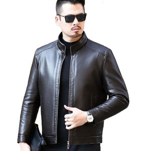 Wholesale Designer Canvas Unisex Leather Jacket Casual Breathable Lightweight Plus Size Stand Collar - Product Image 4