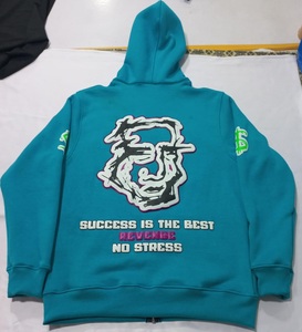 Wholesale Custom Heavyweight 100% Cotton French Terry <b>Full</b> <b>Zip</b> <b>Hoodie</b> Puff Print Y2K Oversized Streetwear - Product Image 6
