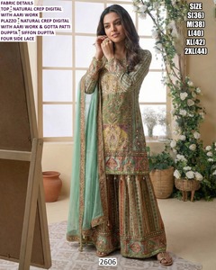 Traje de jardín digital de secado rápido bordado de longitud completa para mujer de Mehreen, corte regular, para todas las estaciones, ideal para bodas y fiestas. - Product Image 1