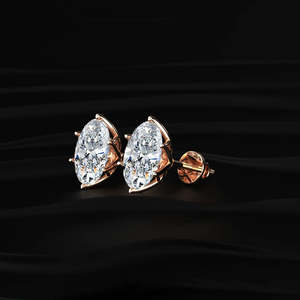 Round Cut Moissanite Twisted Halo Stud <b>Earrings</b> 4 TCW Colorless VVS 14K Gold 1.5 Carat Center Solitaire <b>Back</b> Bridal Jewelry - Product Image 3
